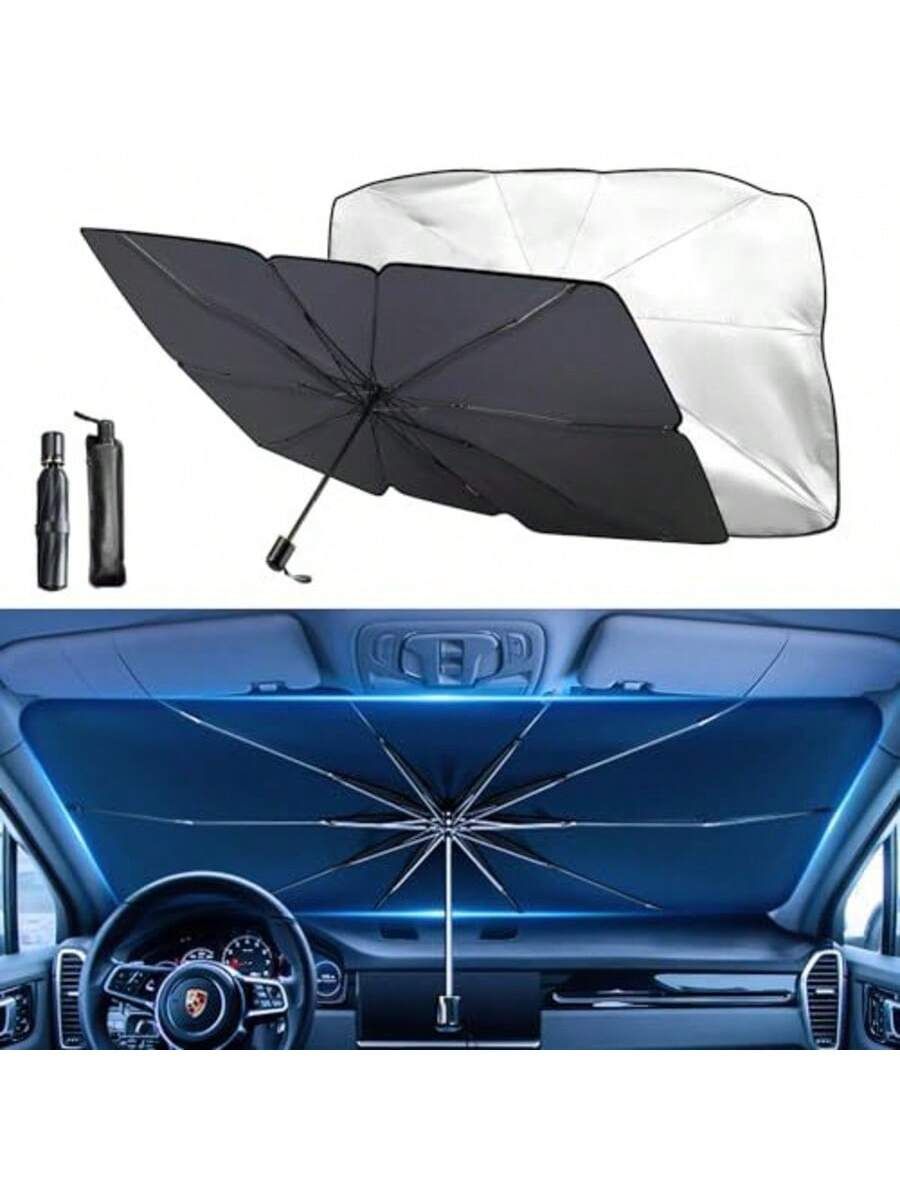 1 ชิ้น ม่านบังแดดพับได้สำหรับรถยนต์ ป้องกันรังสียูวี